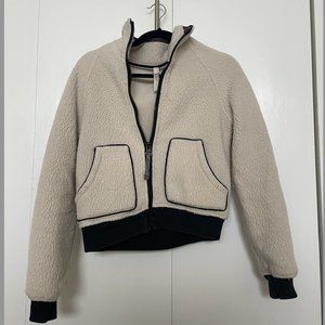 Free People Movement Women's Jacket, Off-White and Navy Blue, XS/TP